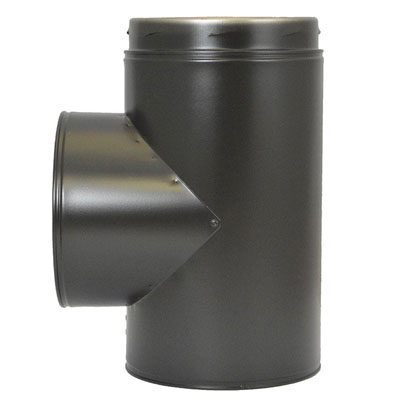 Sflue - 125mm - 90 Degree Tee - Black (2114305B)