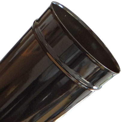 Stove Pipe - 150mm - 500mm Length - Gloss Black