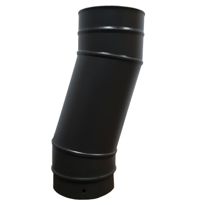 Stove Pipe - 125mm - 50mm Offset Section - Matt Black