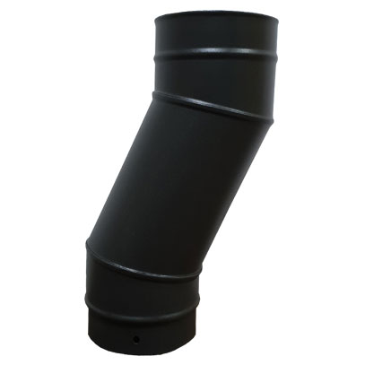 Stove Pipe - 125mm - 75mm Offset Section - Matt Black